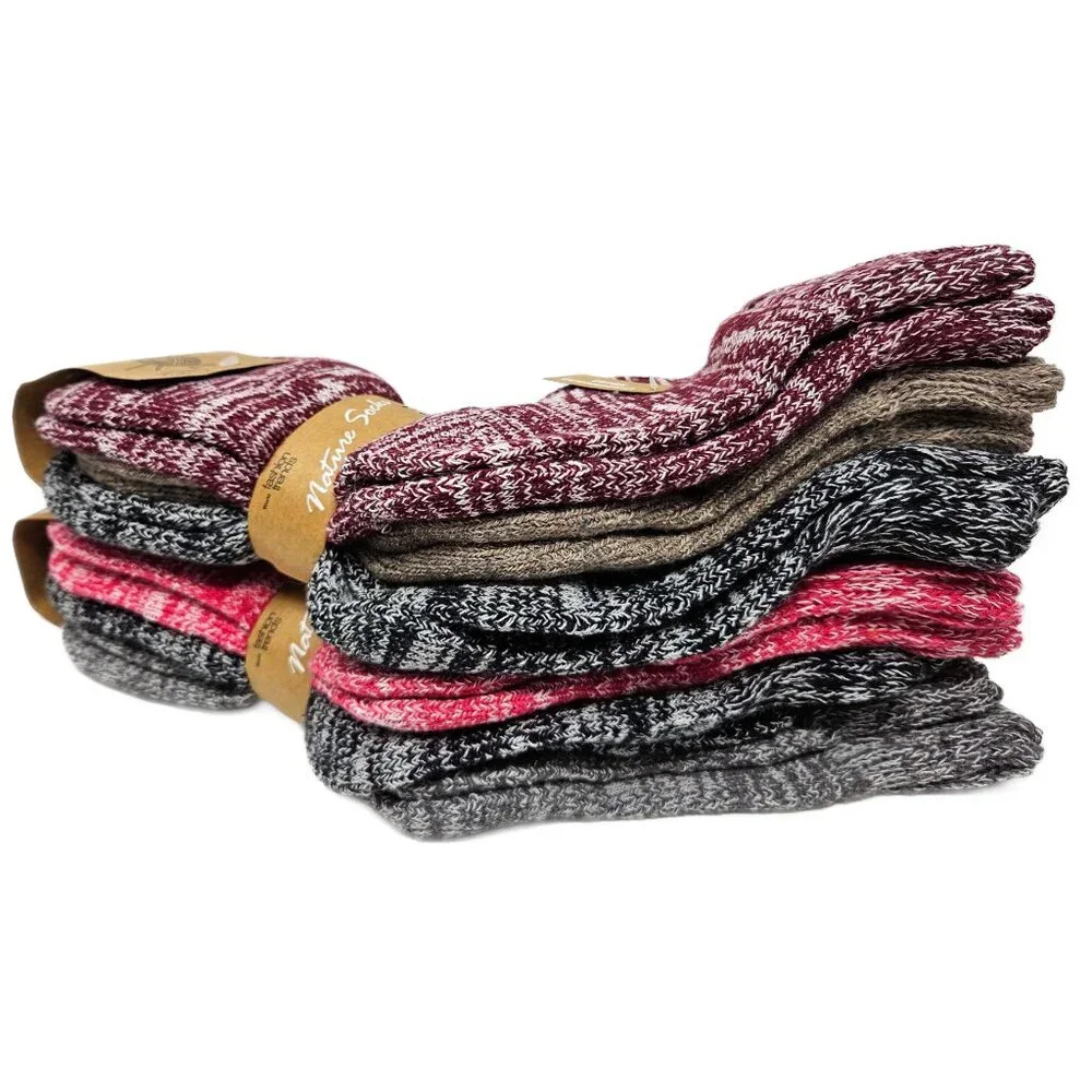 Women’s Marled Wool Thermal Socks 3-Pair Pack Cozy Winter Warm Boot Socks. 9-11